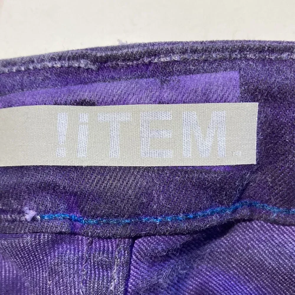 ! ITEM Purple Low Rise Skinny Jeans Fitted Racer Womens Size 26